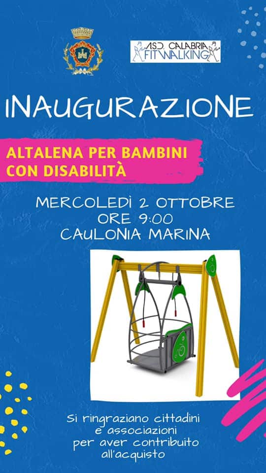 Inaugurazione Altalena per Bambini Disabili Inaugurazione Altalena per Bambini Disabili