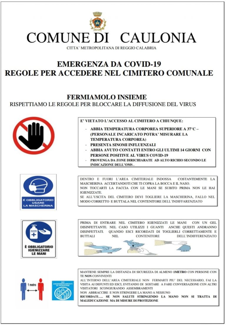 Misure di Accesso Cimiteri di Caulonia Misure di Accesso Cimiteri di Caulonia