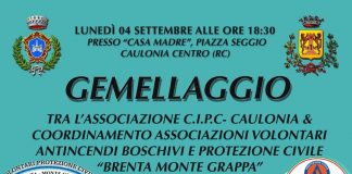 Gemellaggio tra Ass. C.I.P.C. – Caulonia e Volontari Antincendi Boschivi e Protezione Civile ‘ Brenta Monte Grappa’