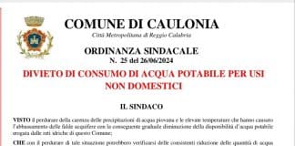 Divieto di Consumo Acqua Potabile per Usi Non Domestici – Ordinanza Sindacale